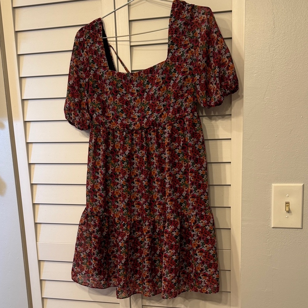 BCBGeneration Burgundy Floral Mini Dress